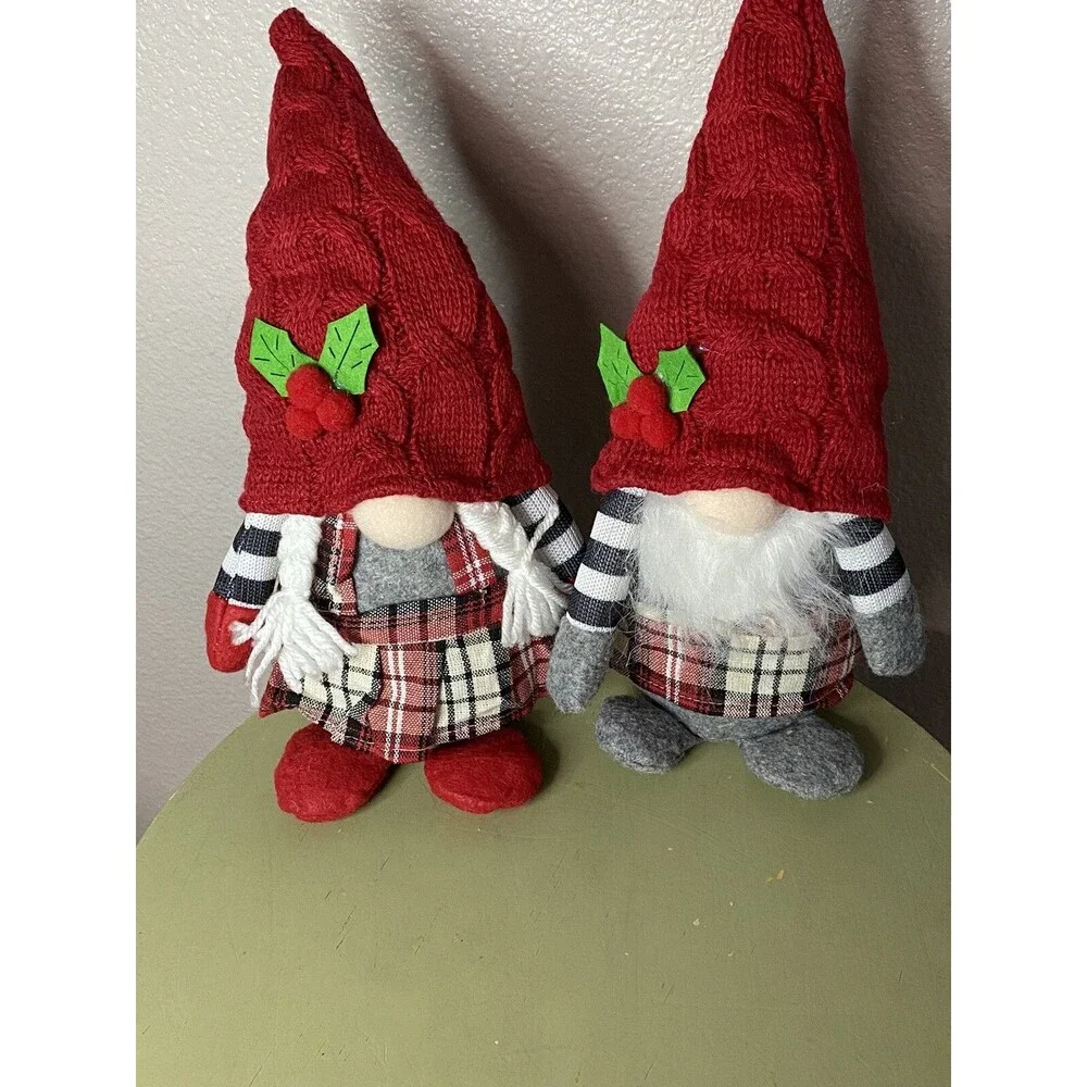 2 Christmas Gnomes Plush 2 Gnomes Gifts, Holiday Home Shelf Sitters